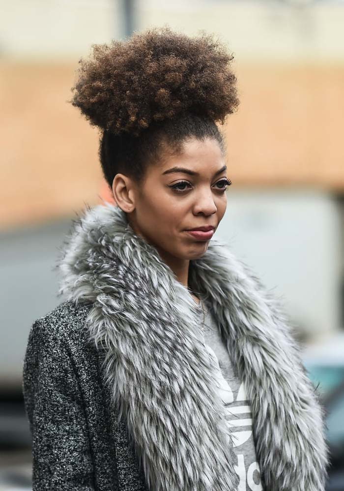 afro-puff-winter-hairstyle