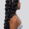 woman wearing large Bubble braids that go down to her waist