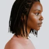 woman with shoulder length box braids without extensions