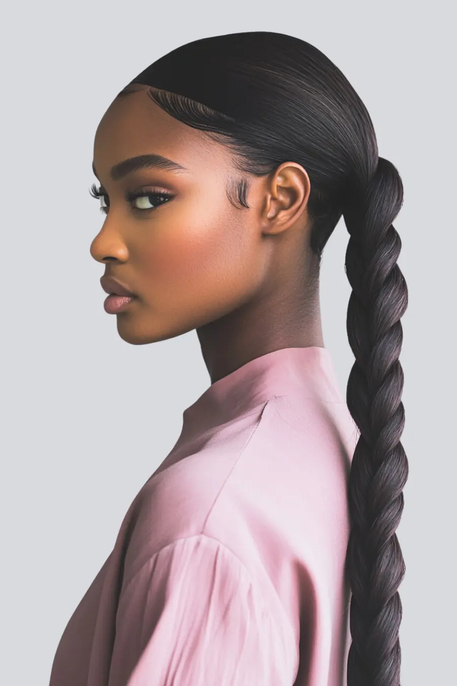Pony tail install with braid