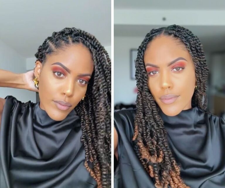 Amanda Perez wearing Passion twists in NYC